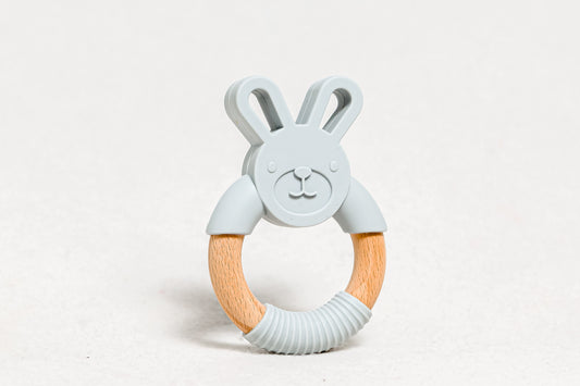 Bamboo Bunny Teether Toy - Grey