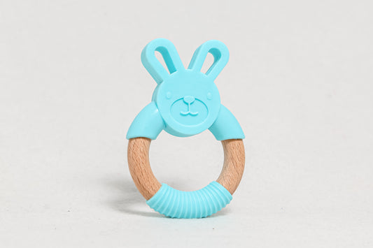 Bamboo Bunny Teether Toy - Blue