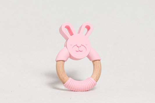 Bamboo Bunny Teether Toy - Pink