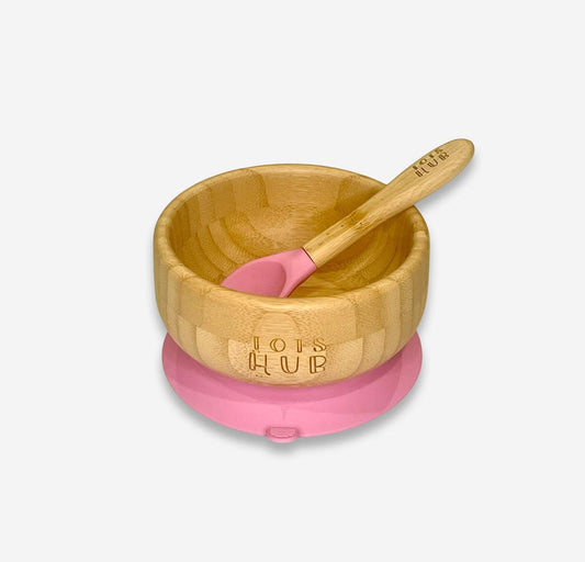 Bamboo Suction Bowl & Silicone Baby Spoon
